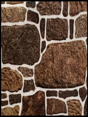 Steen wandpaneel marrone e rosso